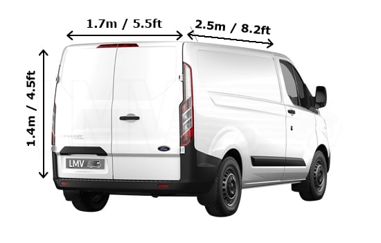 Medium Van and Man in Littleton - Back View Dimension